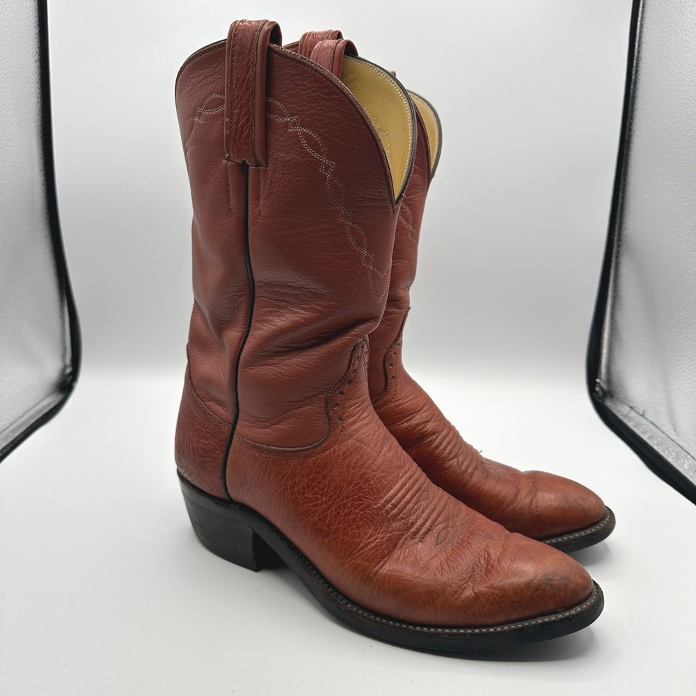 Honcho Western Cowboy Boots 9.5B Cognac Leather Vintage Americana Boho Rodeo USA